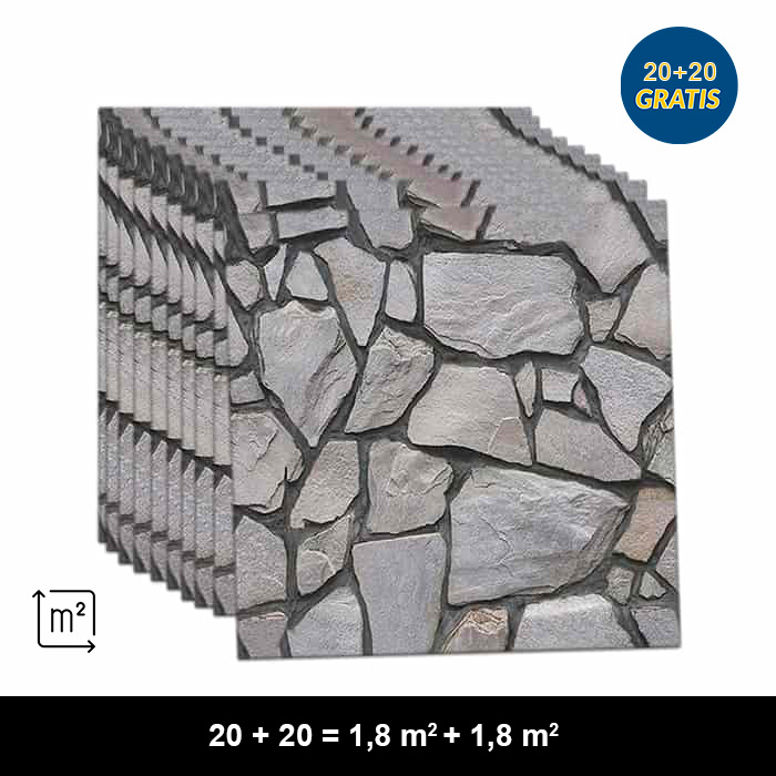 3D stenske tapete v imitaciji skale