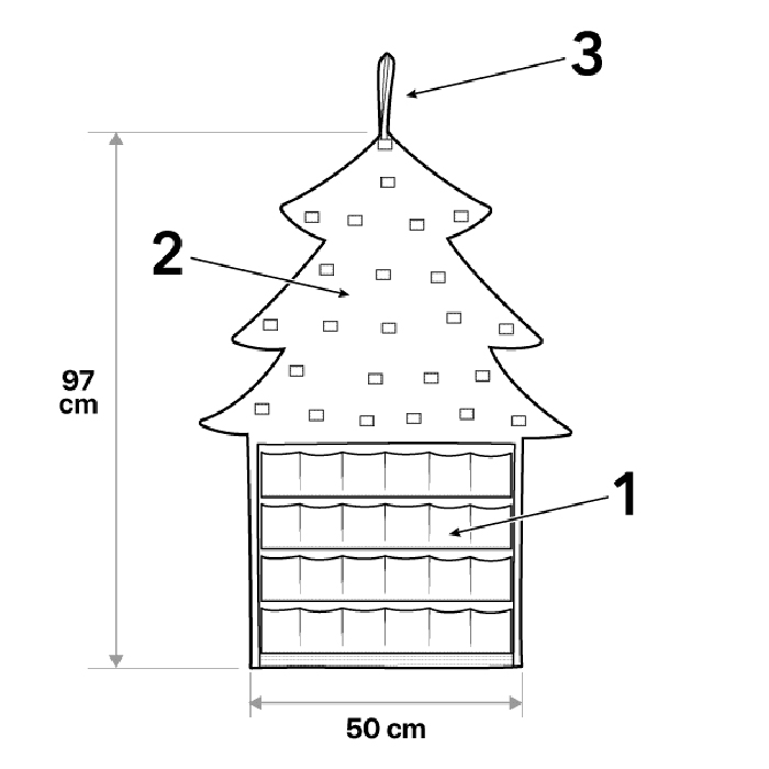 AdventTree, božično drevo iz filca s koledarjem - Image 2