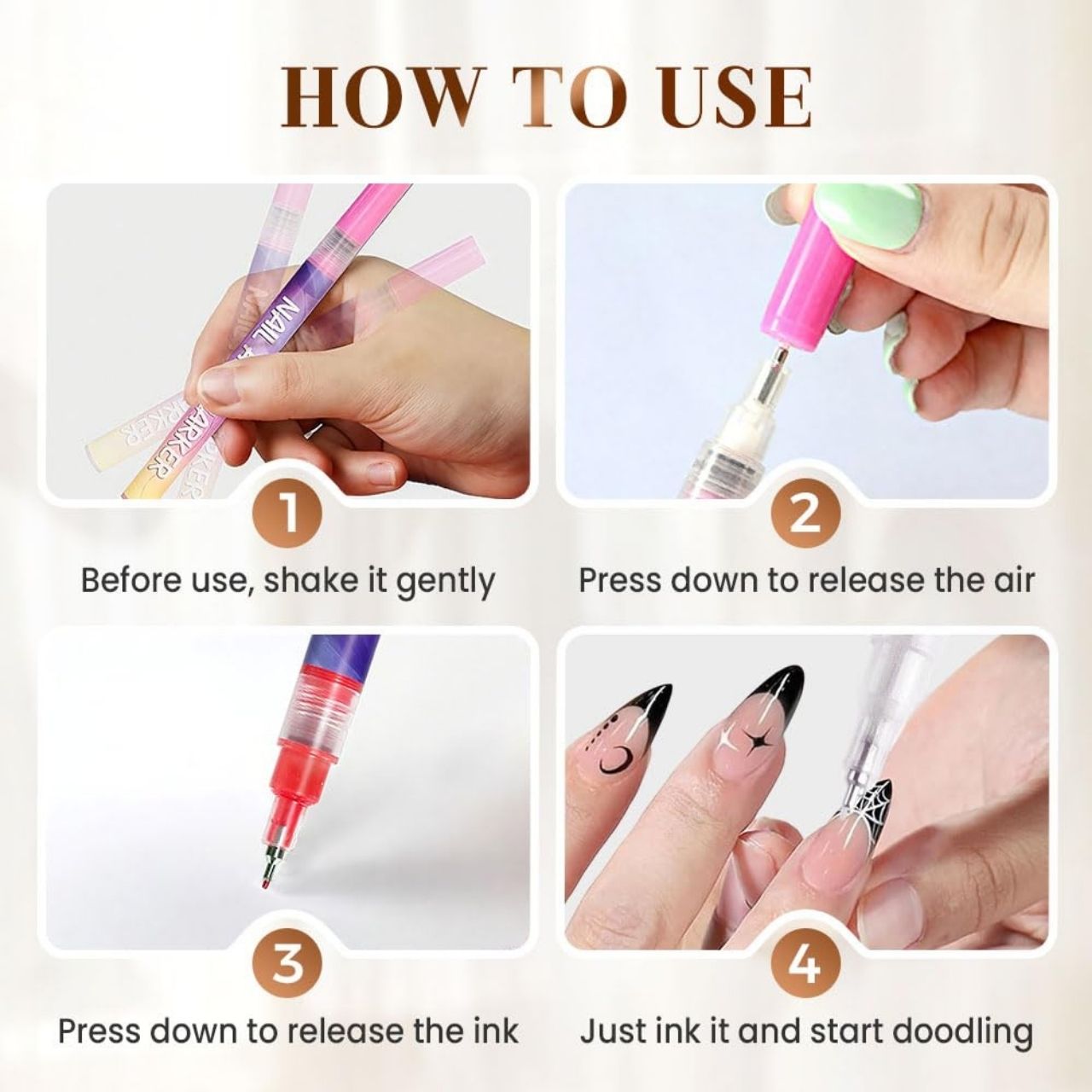 Komplet barvnih pisal za poslikavo nohtov, ArtNails - Image 5