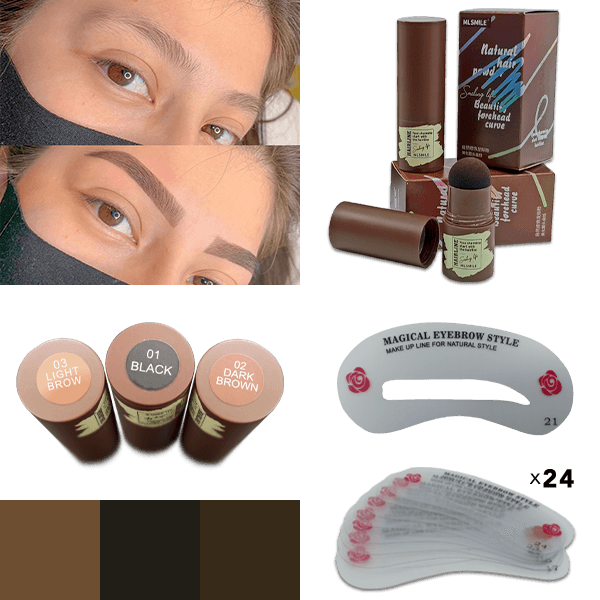 BROWSTAMP-TR, Set za oblikovanje obrvi z šablonami in pigmentom - Image 7