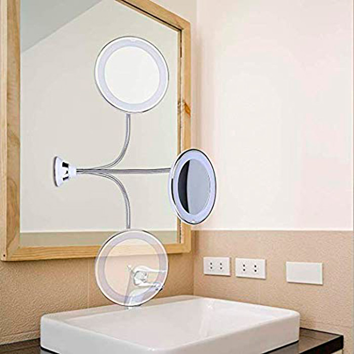 BeautyMirror, ogledalo s povečavo, močno LED lučko in upogljivim držalom - Image 5