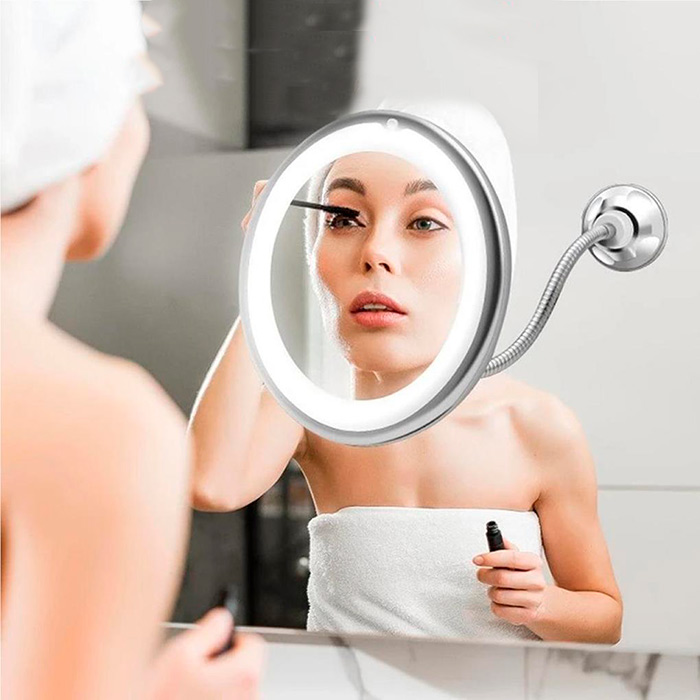 BeautyMirror, ogledalo s povečavo, močno LED lučko in upogljivim držalom - Image 10