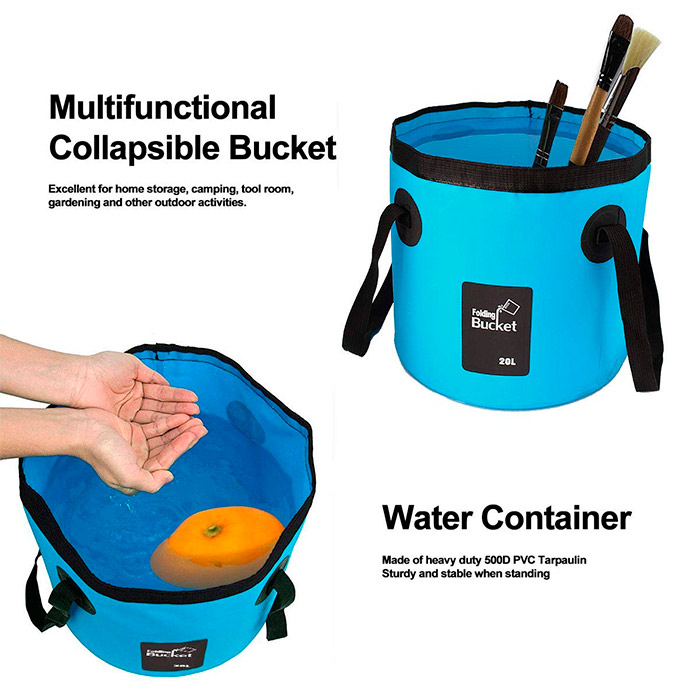 Bucket, zložljiva vodoodporna torba v obliki vedra (20 litrov) - Image 7