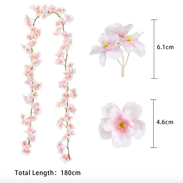 Cherry, umetne rože z izgledom naravnih cvetov češnje  (1,8 m) - Image 2