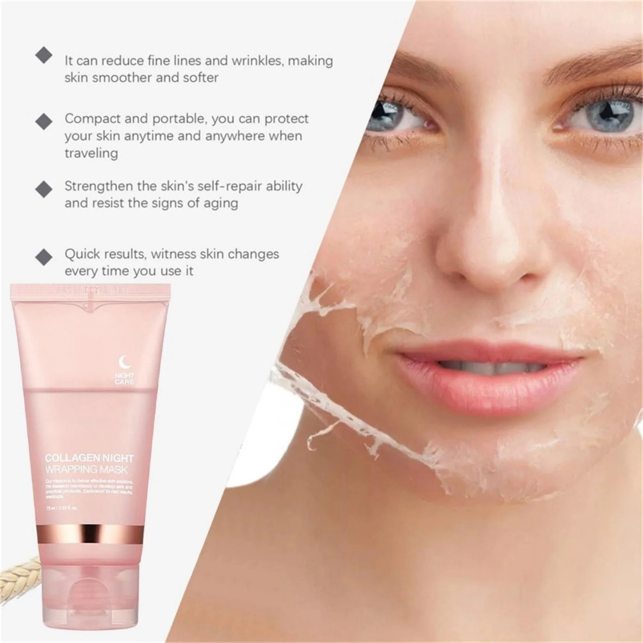 CollagenMask, kolagenska nočna maska za obraz s peel-off učinkom (1+1 GRATIS ) - Image 9