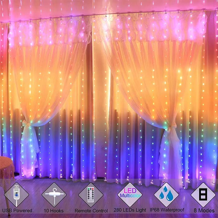 ColorfulCurtain, svetlobna zavesa s 300 barvnimi LED lučkami - Image 7