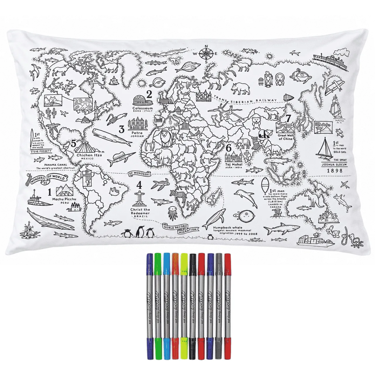 Pobarvaj vzglavnik - zemljevid sveta, ColoringPillow - Image 2