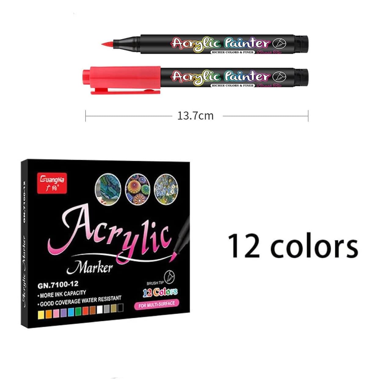 DiyAcrylic, ustvarjalni set z akrilnimi flomastri, kamenčki in lesom - Image 8