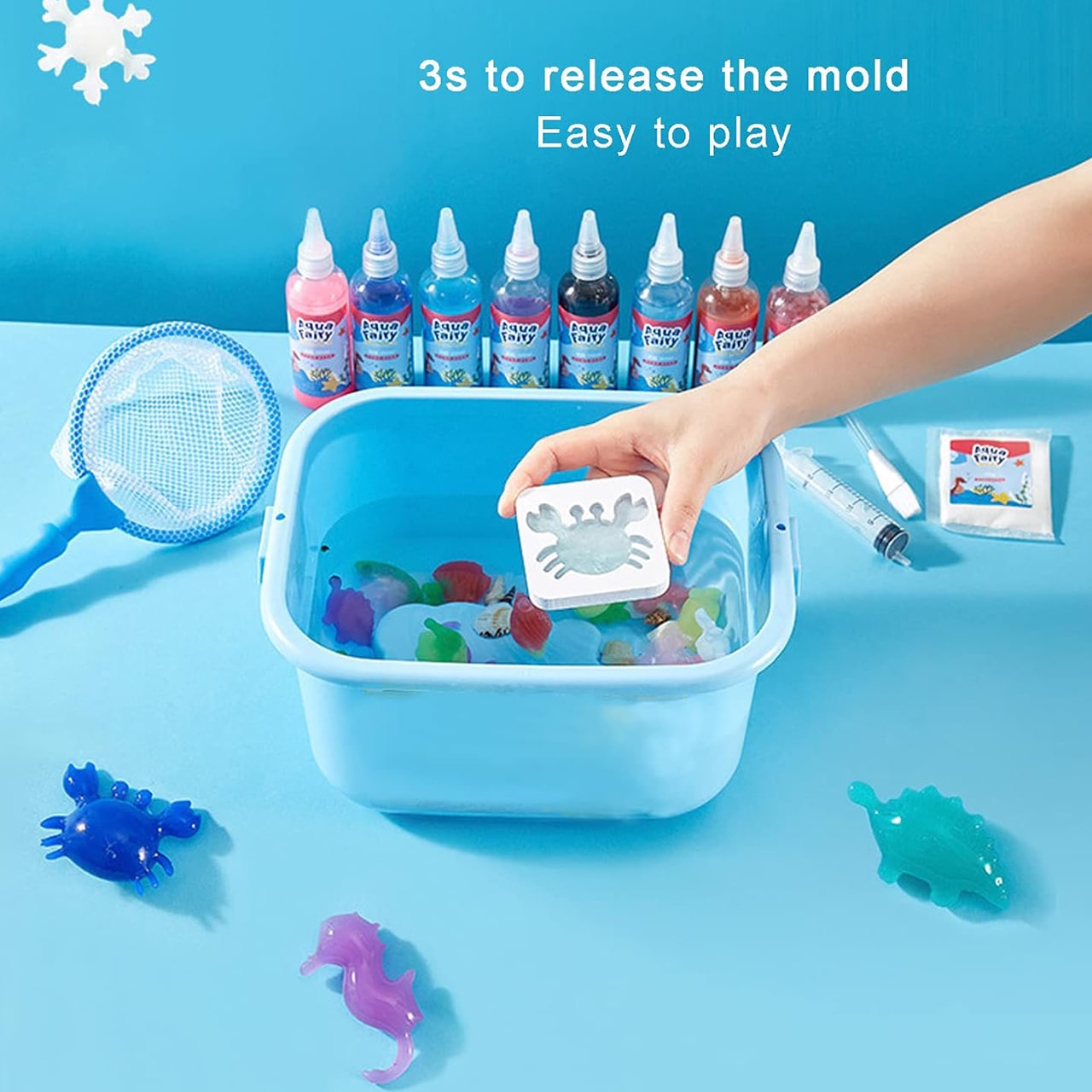 Zabavna uporaba – v modelček nanesite barvo in ga potopite v vodo.
