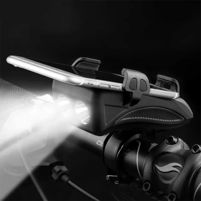 FastBike združuje svetilko, polnilno postajo, zvonec in držalo za telefon!