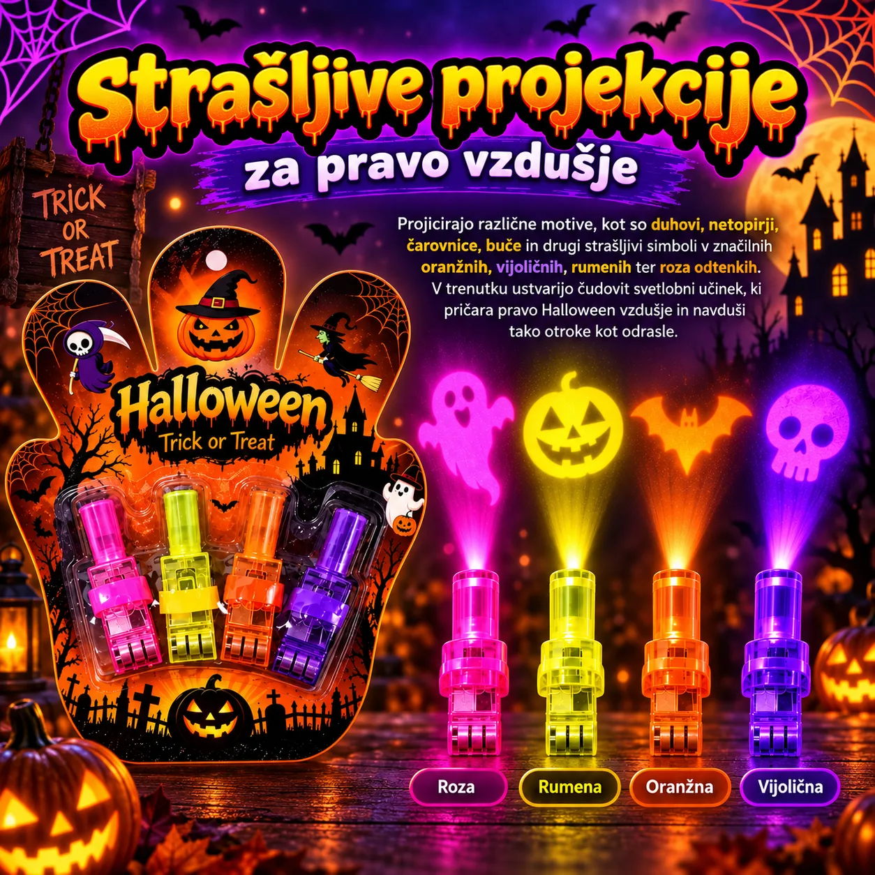 LED projektorji za prste - noč čarovnic, FingerLights - Image 3