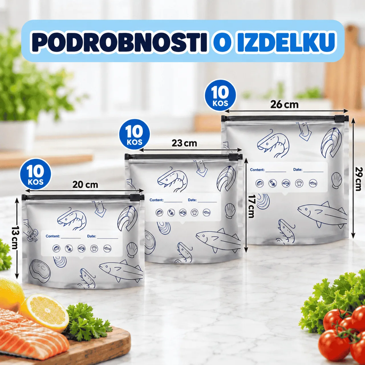 Vrečke za shranjevanje živil (15+15 GRATIS), FreshBags - Image 3