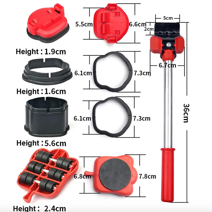 FurnitureMover, 15-delni set pripomočkov za premikanje pohištva - Image 2