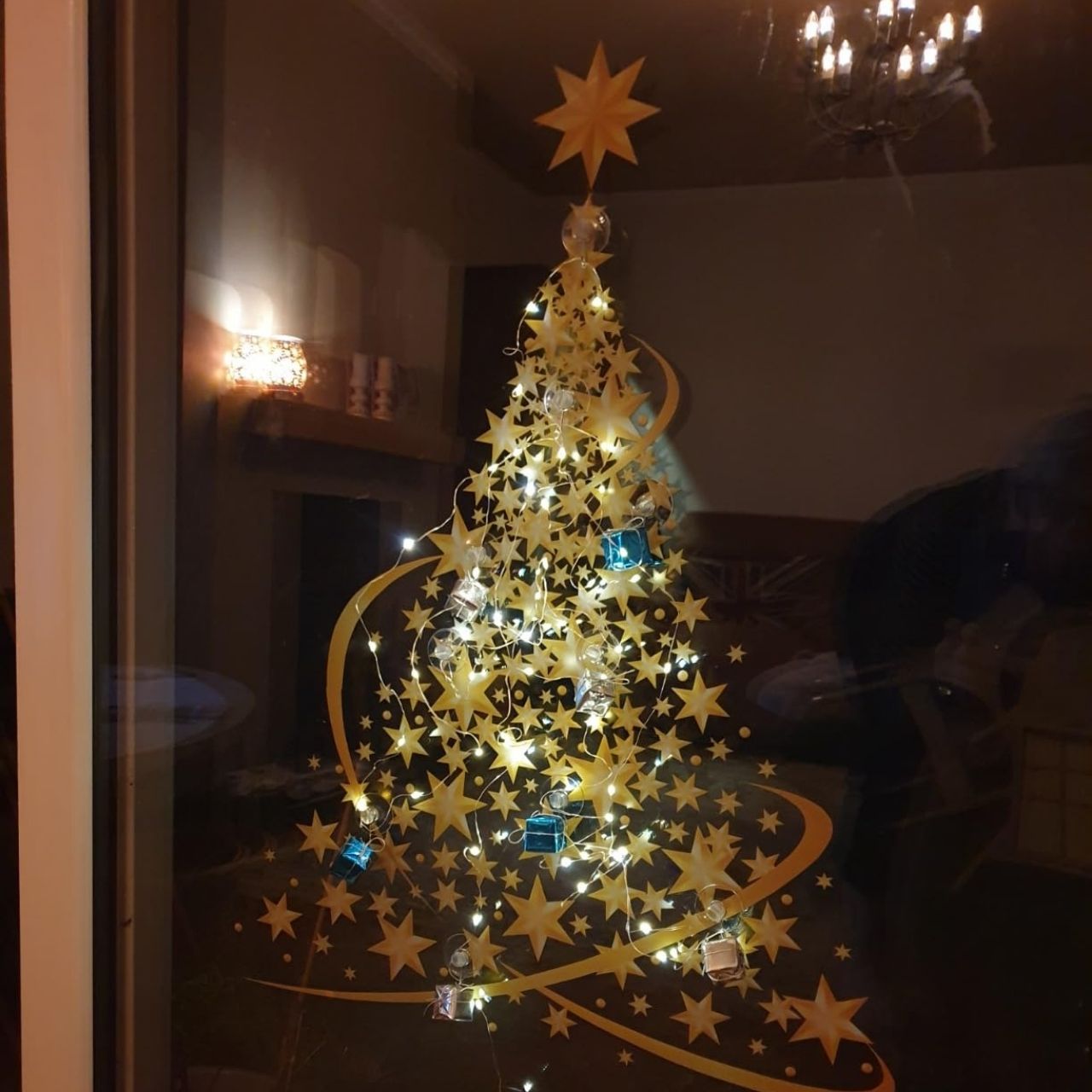 GoldenTree, božične nalepke za okna v zlati barvi (2 kosa) - Image 4