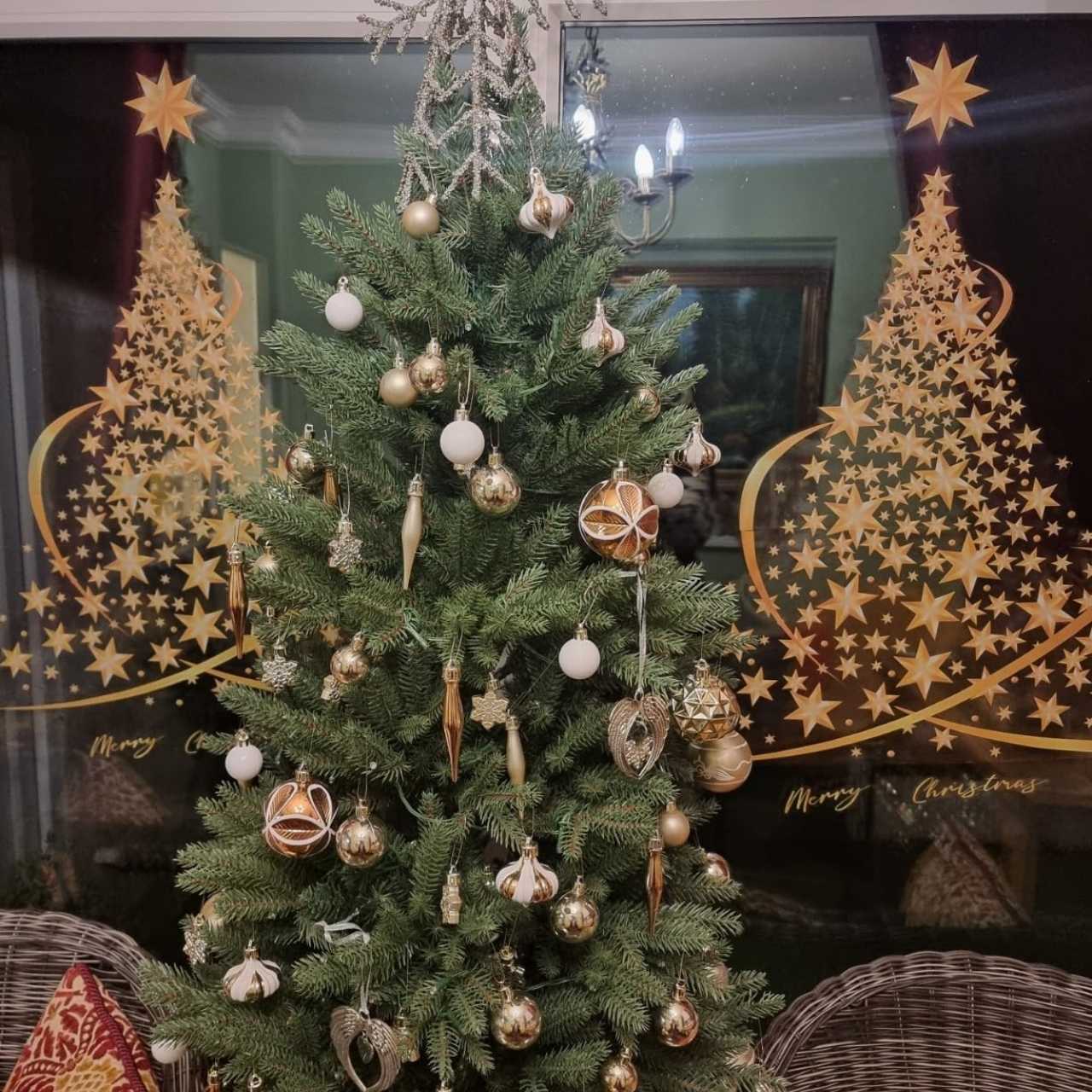 GoldenTree, božične nalepke za okna v zlati barvi (2 kosa) - Image 7