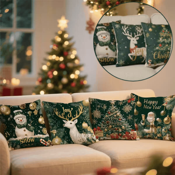 Božične prevleke za blazine (4 kosi), GreenXmass - video
