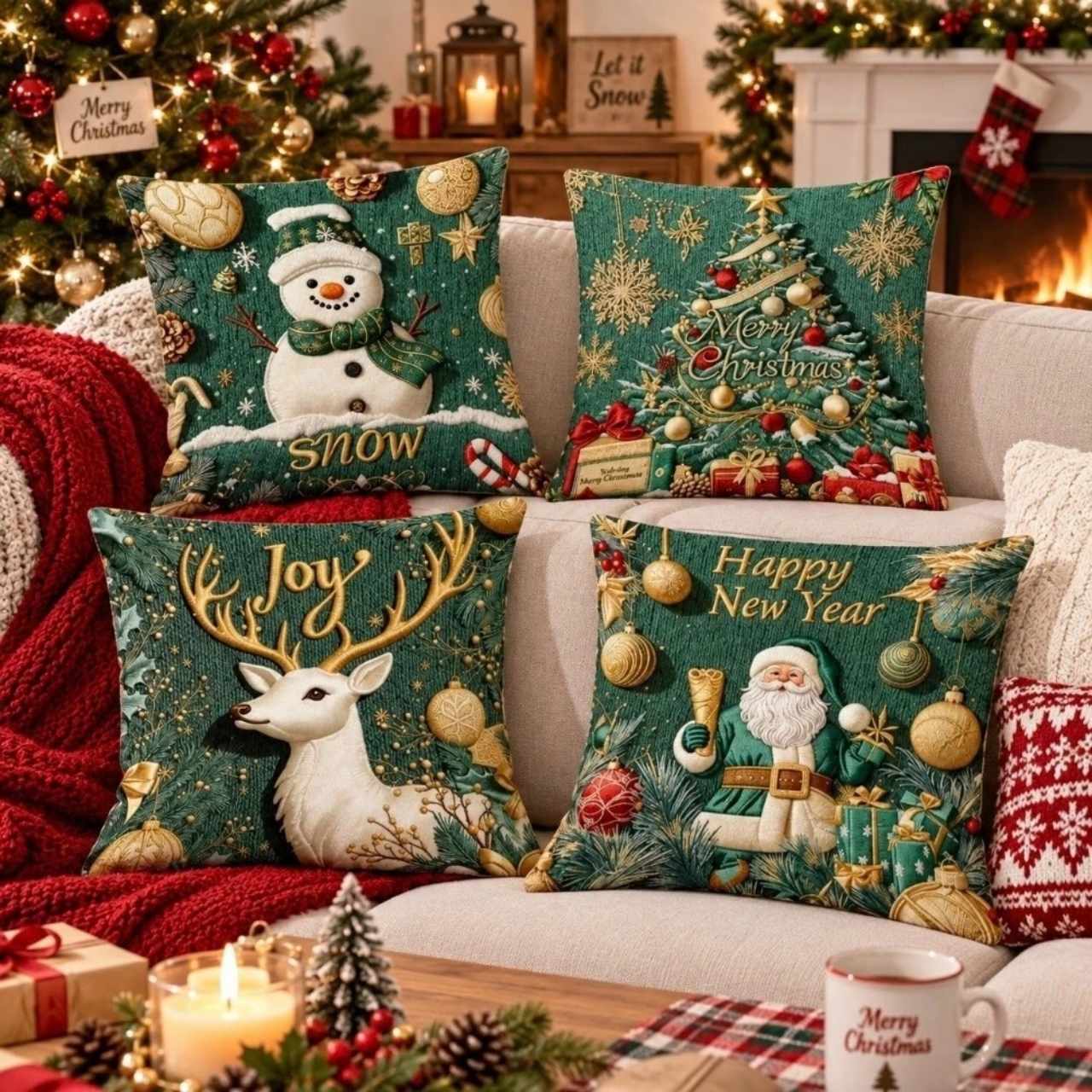 Božične prevleke za blazine (4 kosi), GreenXmass - Image 11