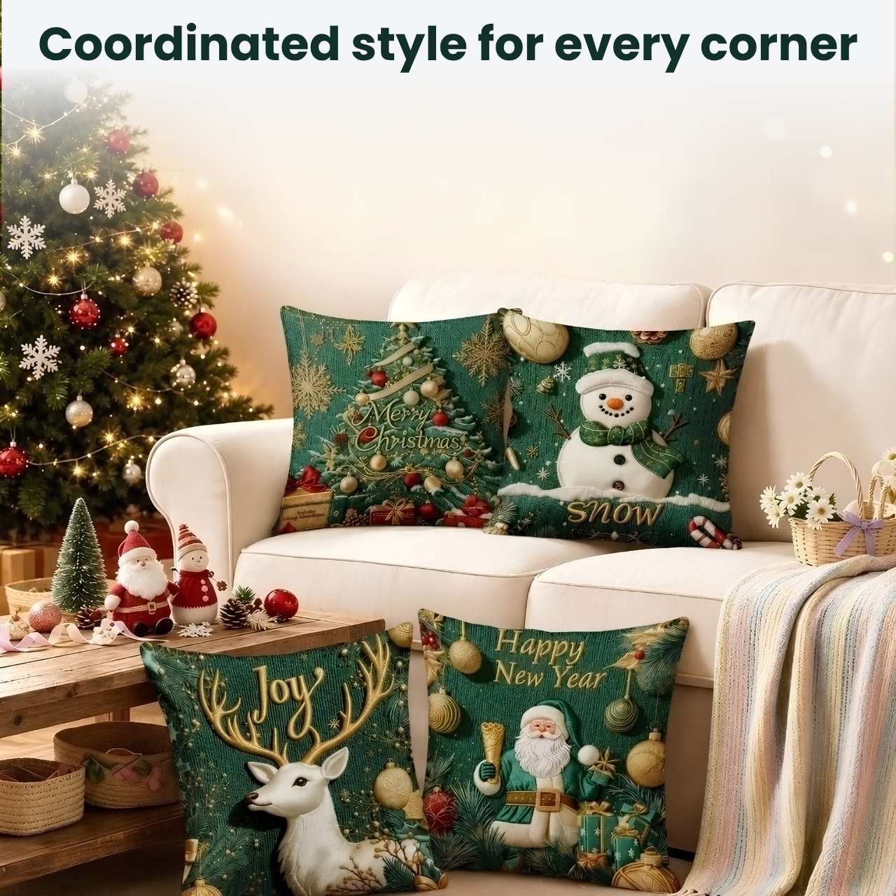 Božične prevleke za blazine (4 kosi), GreenXmass - Image 8