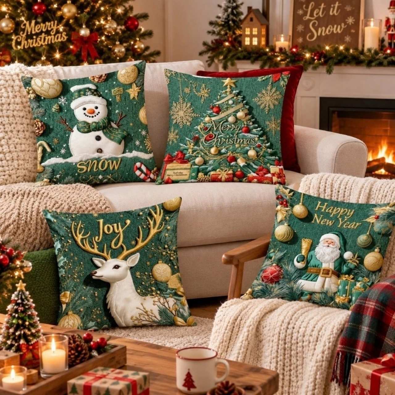 Božične prevleke za blazine (4 kosi), GreenXmass - Image 9