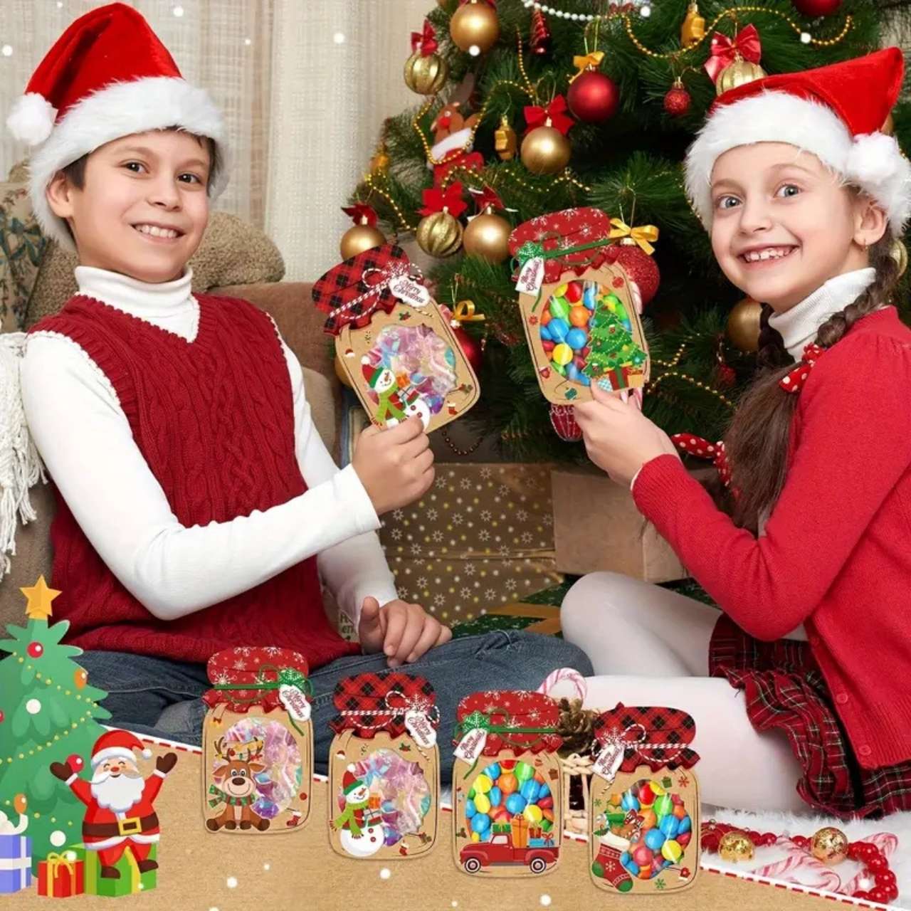 JarGifts, komplet božičnih kartic za praznična darilca (48 kos.) - Image 4