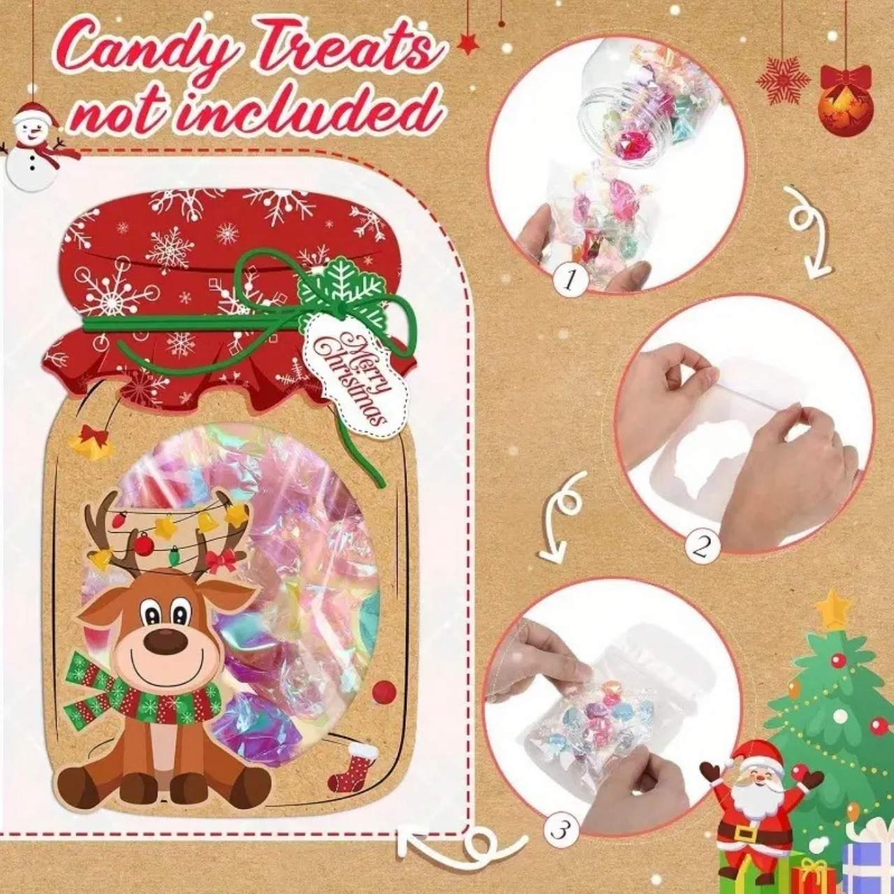 JarGifts, komplet božičnih kartic za praznična darilca (48 kos.) - Image 10