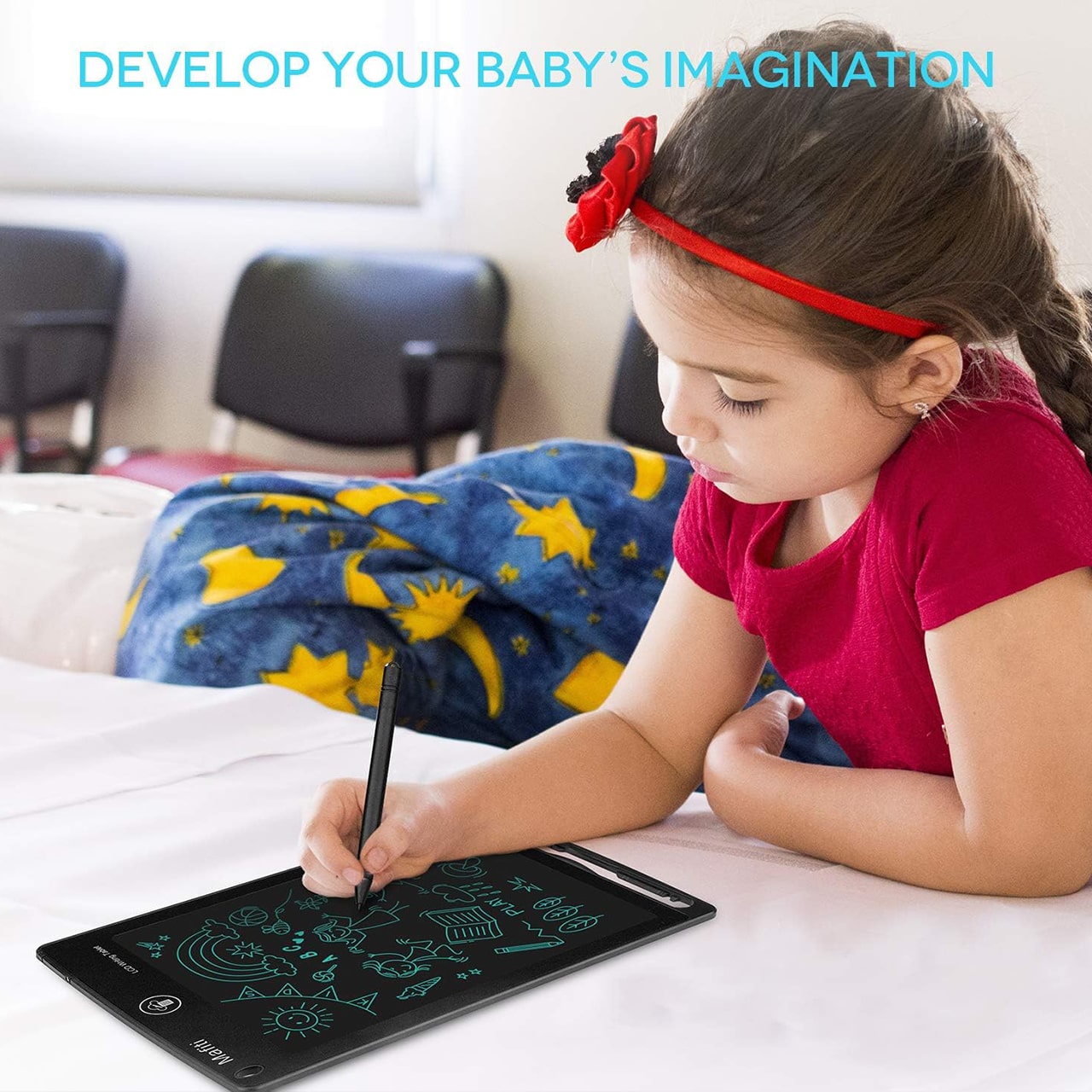 KidsBundle, LED tablica s pisalom in 4 delovni zvezki za učenje pisanja in risanja s čarobnim svinčnikom - Image 7