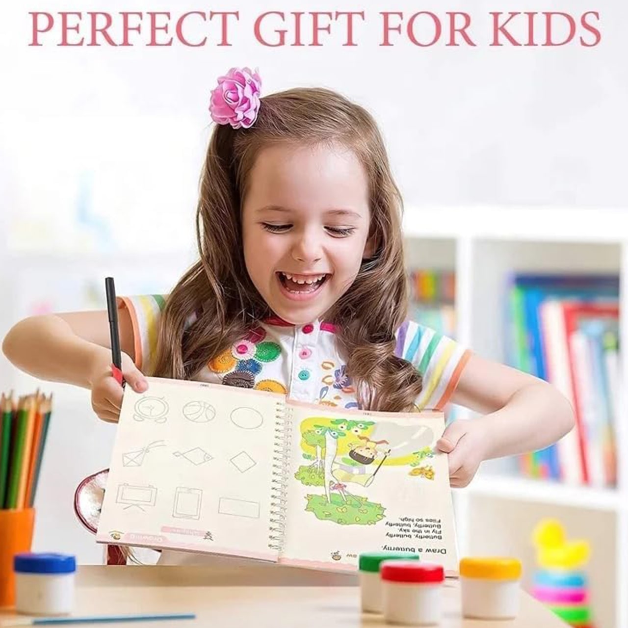 KidsBundle, LED tablica s pisalom in 4 delovni zvezki za učenje pisanja in risanja s čarobnim svinčnikom - Image 10