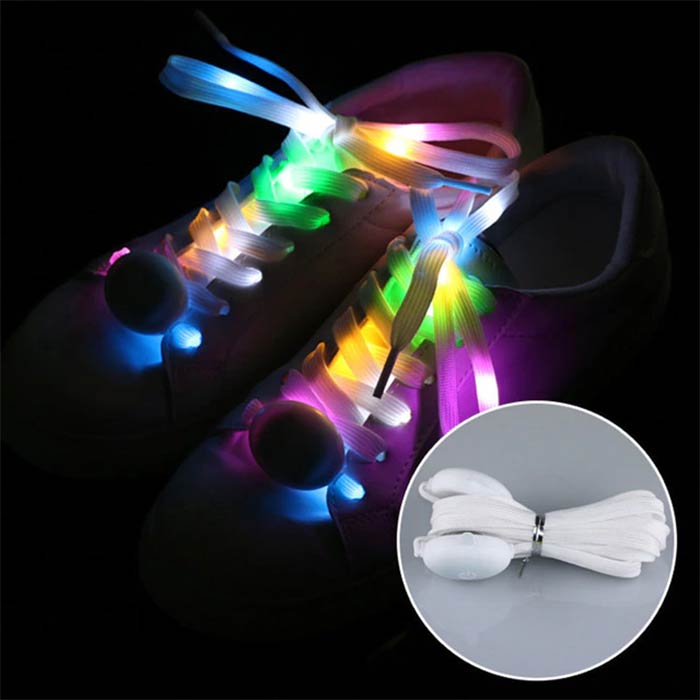 LedLaces, svetleče vezalke – bele s pisanimi led lučkami - Image 9