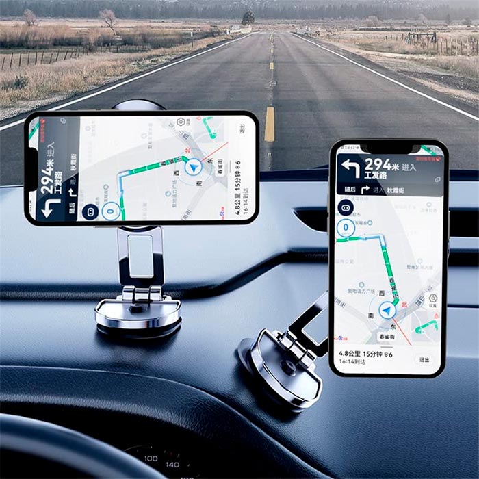 Preprosta uporaba – avto nosilec za telefon nalepite na ravno površino, na telefon namestite magnet in telefon položite na držalo!