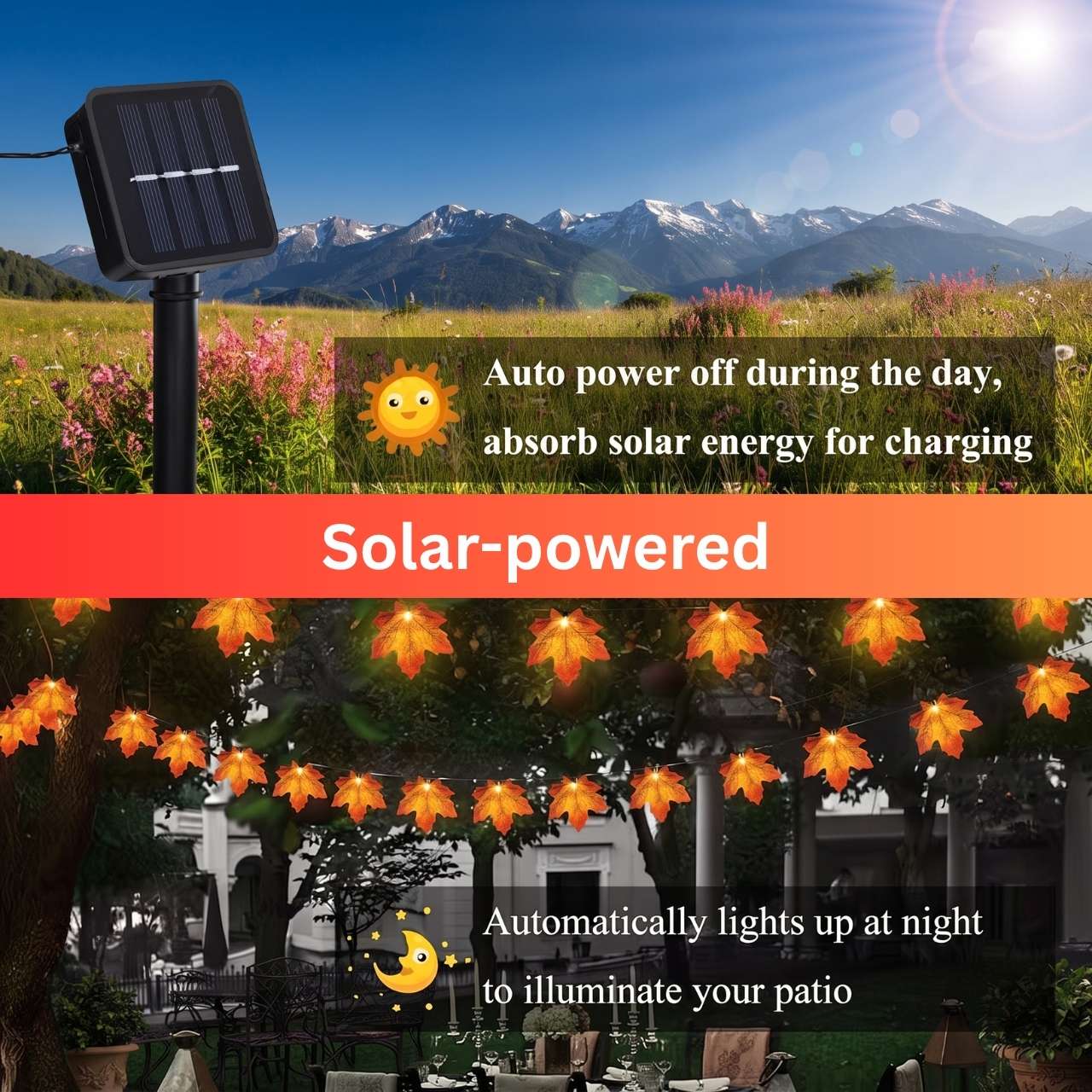 Solarna LED veriga z jesenskimi listi, MapleLeaf - Image 9