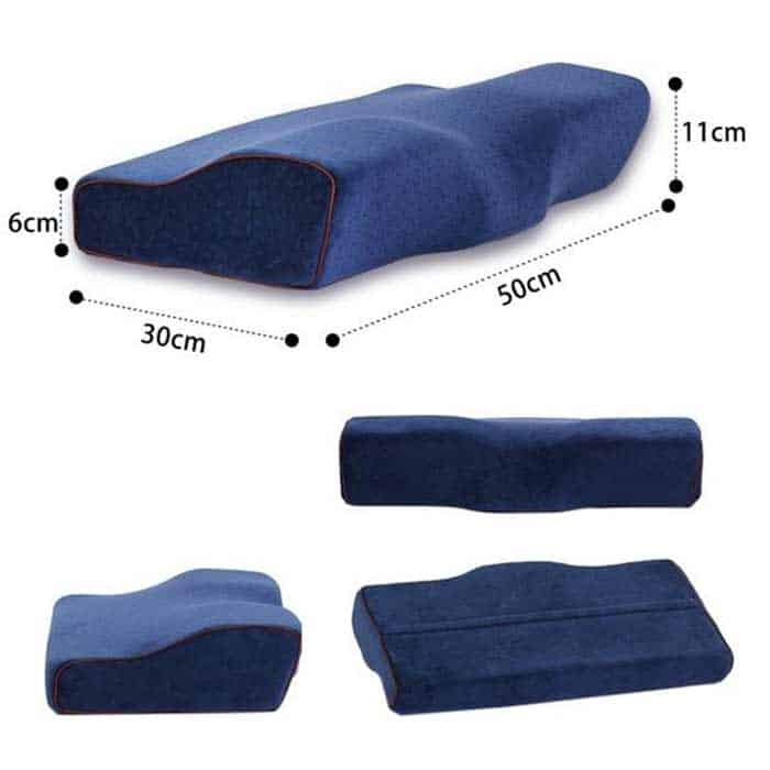 Ergonomska oblika vzglavnika odlično podpira glavo, vrat, ramena in hrbet.