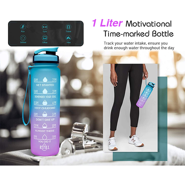 MotivationalBottle, flaška za vodo z motivacijskimi verzi in časovnimi oznakami (1000 ml) - Image 6