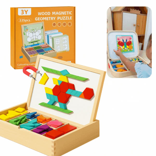 PUZZGEO, Magnetni leseni puzzle set (225 kosov) - video