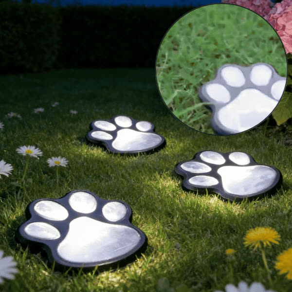 Solarne LED lučke v obliki tačk, Paws - video