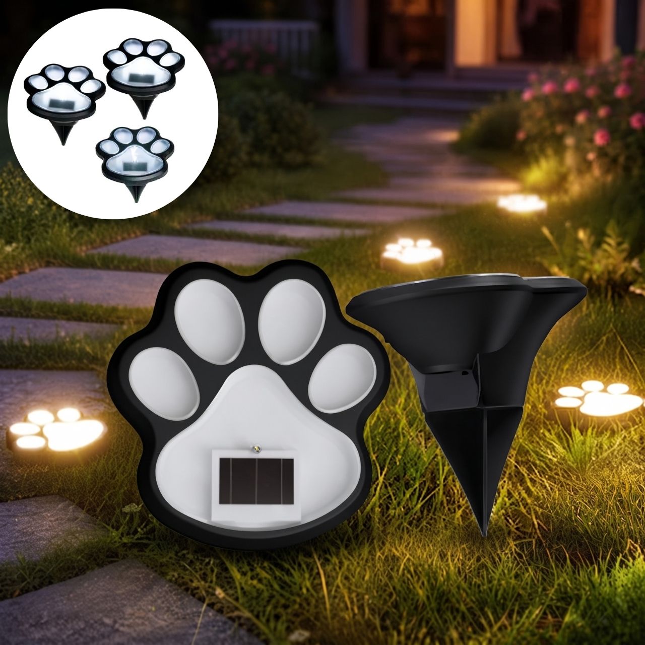 Solarne LED lučke v obliki tačk, Paws - Image 3