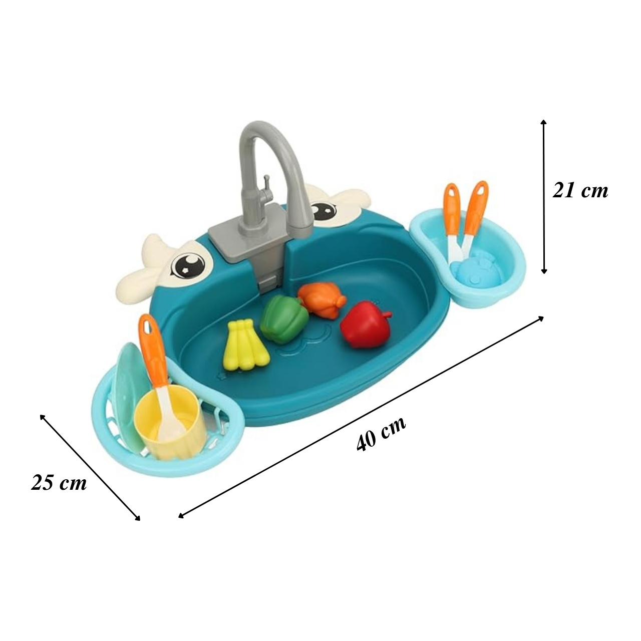 PlaySink, otroški kuhinjski komplet s pomivalnim koritom - Image 2