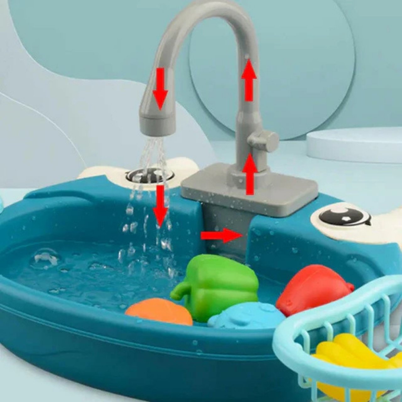 PlaySink, otroški kuhinjski komplet s pomivalnim koritom - Image 7
