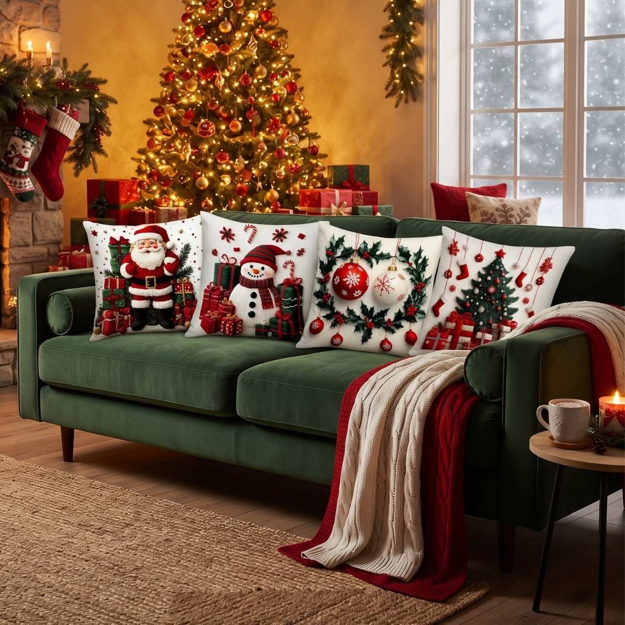 Božične prevleke za blazine(4 kosi), RedXmass - Image 3