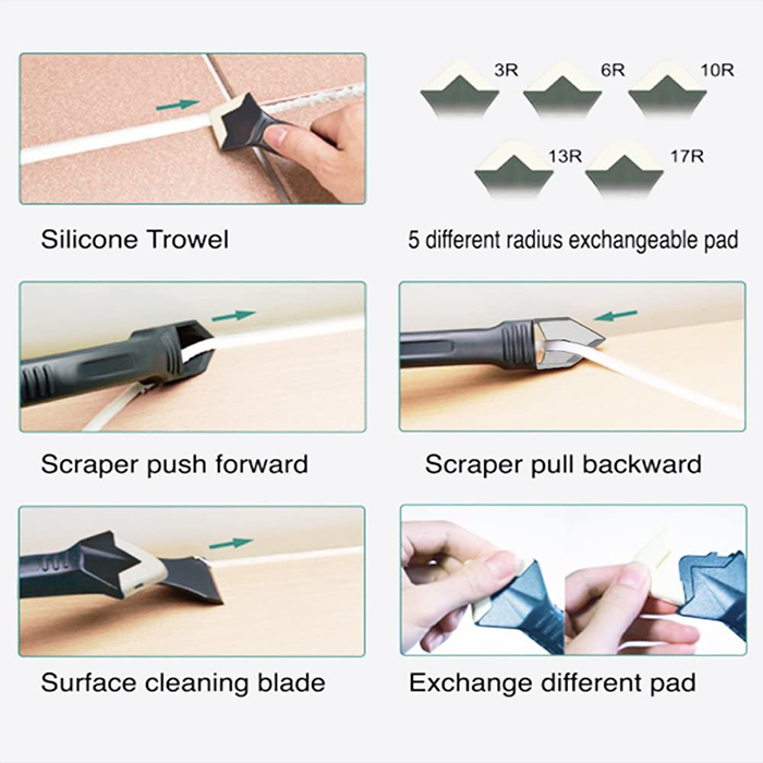 SiliconRemover, 5v1 pripomoček za nanašanje, glajenje in odstranjevanje silikona - Image 10