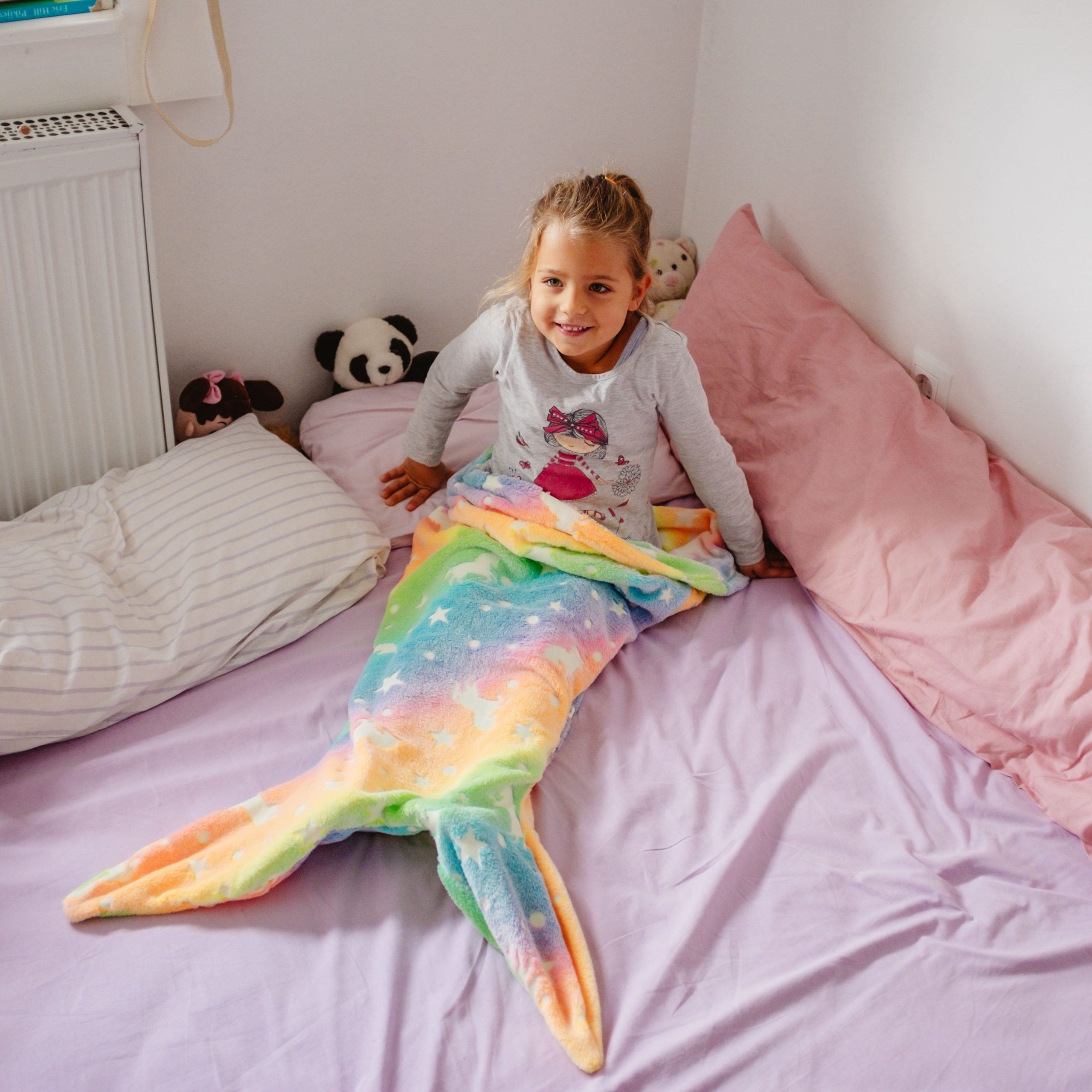 SparkleMermaid, darilni set z dekliško odejo in brezplačnim kompletom za ustvarjanje z diamanti in nalepkami - Image 5
