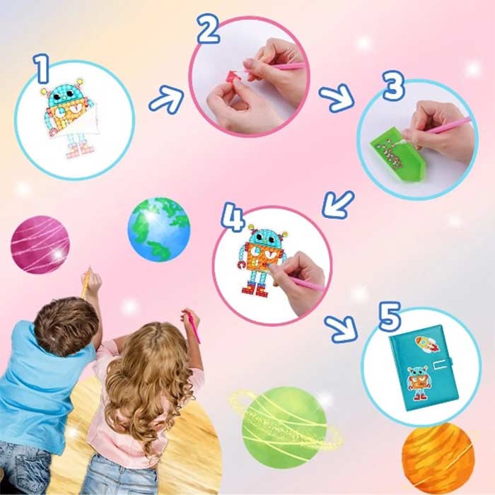 SparkleMermaid, darilni set z dekliško odejo in brezplačnim kompletom za ustvarjanje z diamanti in nalepkami - Image 10