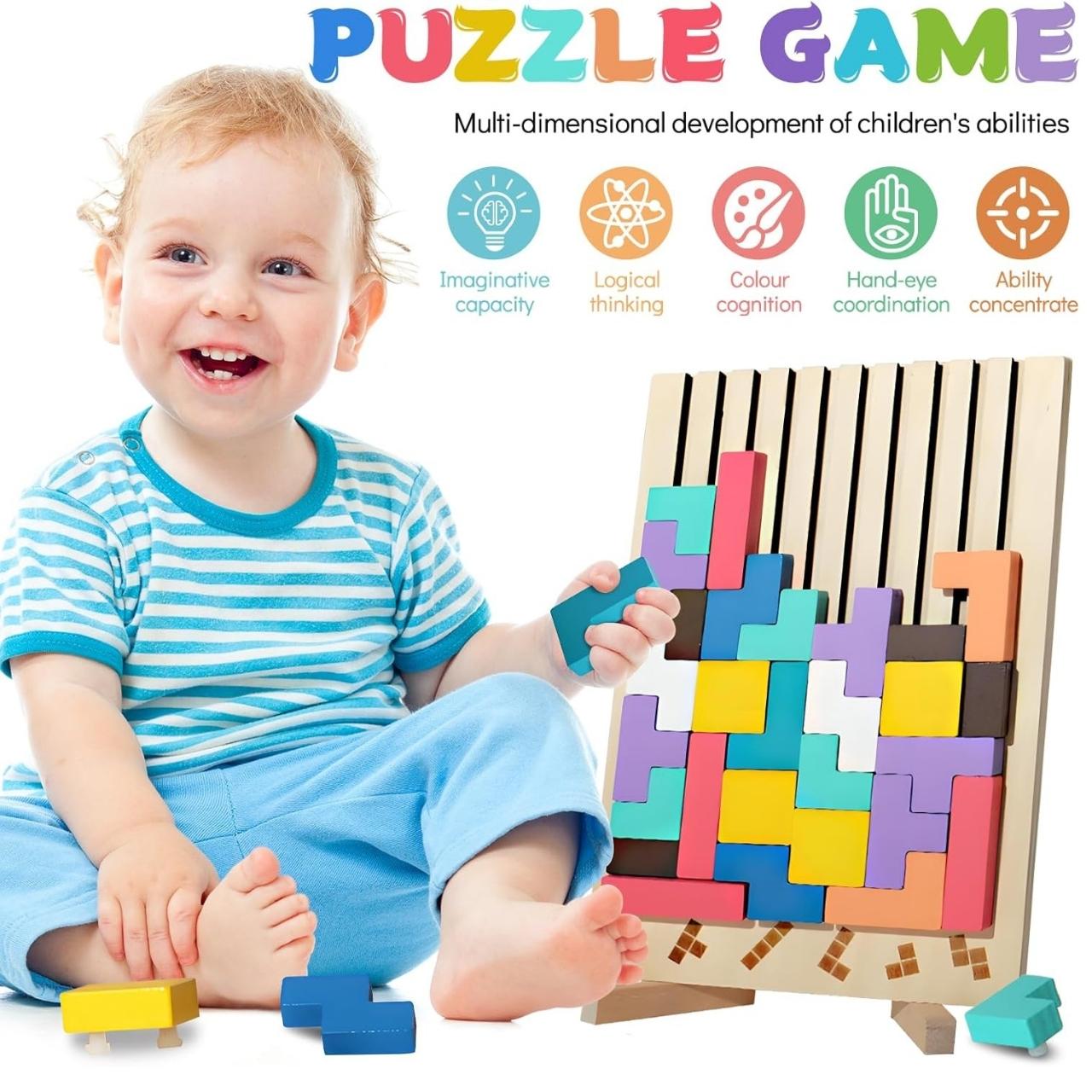 Lesena didaktična igrača, Tetris - Image 3