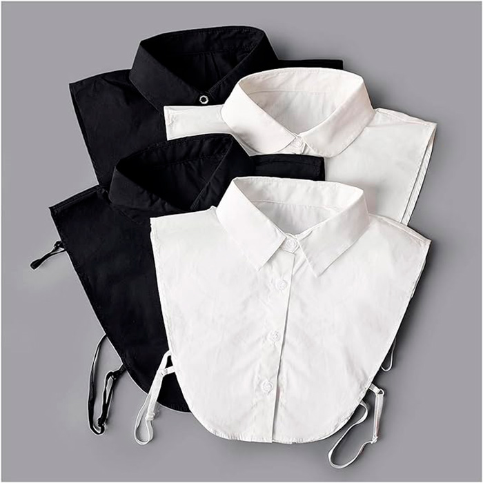 TopCollar, ženski ovratnik v obliki srajce (črn in bel) - Image 3