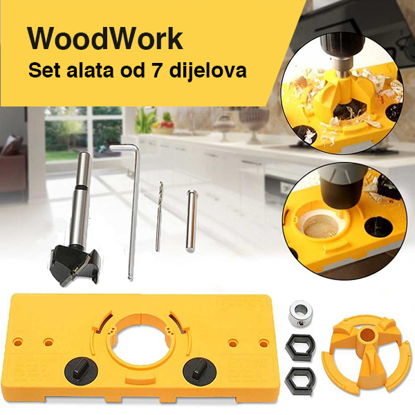 WoodWork, 7-delni komplet orodja za vgradnjo tečajev (35 mm) - Image 10