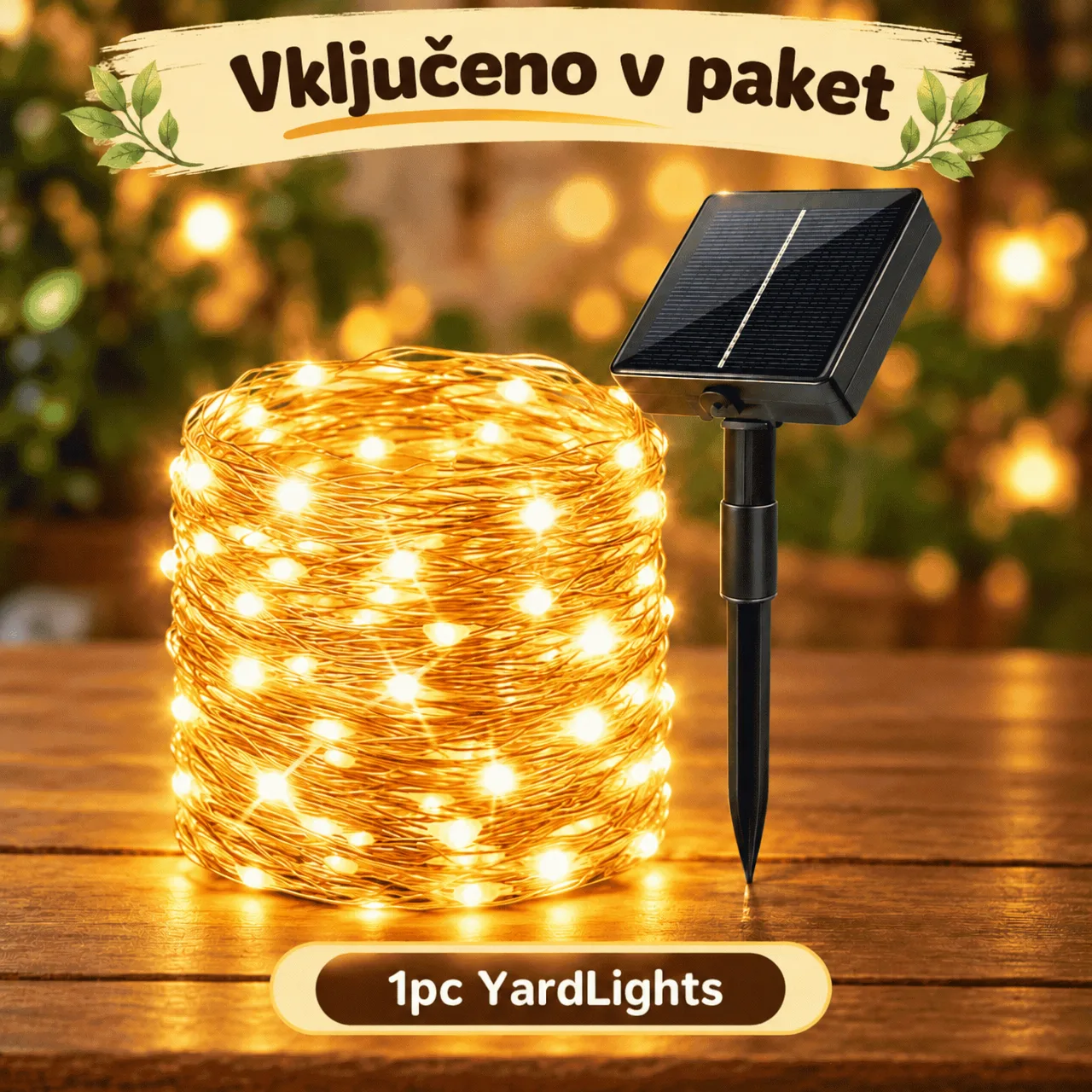 Solarna LED svetlobna veriga (12 m), YardLights