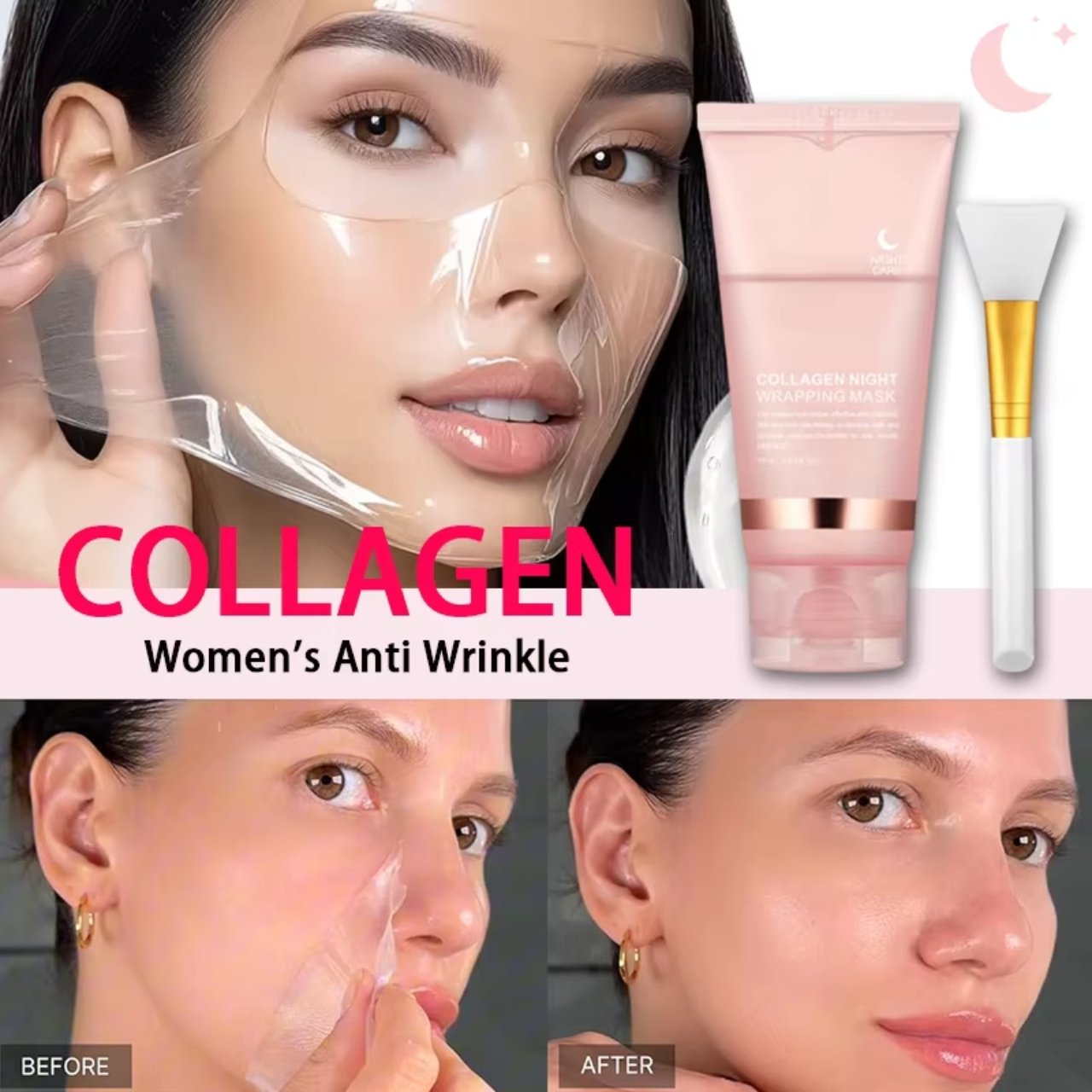 CollagenMask, kolagenska nočna maska za obraz s peel-off učinkom (1+1 GRATIS ) - Image 3