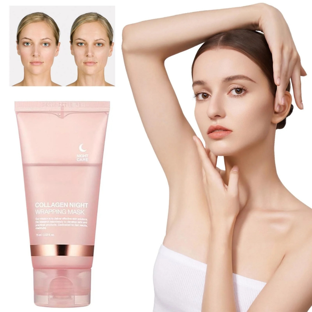 CollagenMask, kolagenska nočna maska za obraz s peel-off učinkom (1+1 GRATIS ) - Image 4