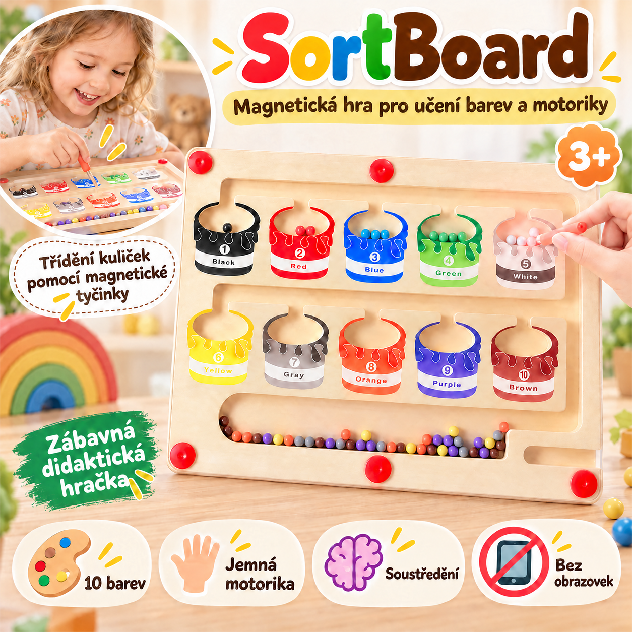 SortBoard, didaktična igrača za razvrščanje in spoznavanje barv - Image 1