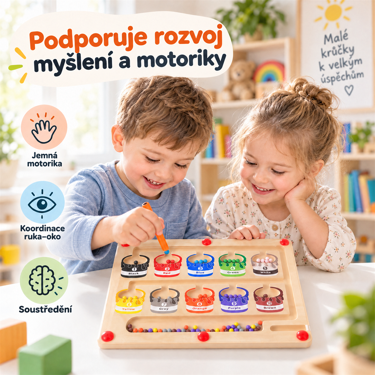 Igrača spodbuja miselni in motorični razvoj!